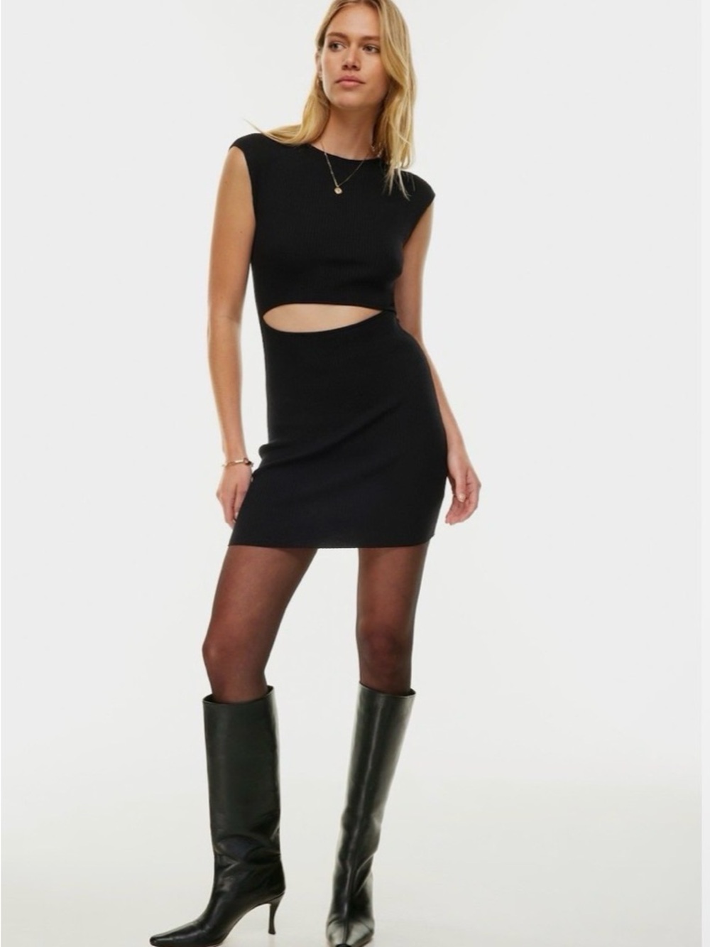Wilfred Free Aritzia Cutout Ribbed Mini Dress